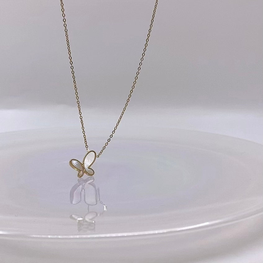 Mother of Pearl Butterfly Necklace