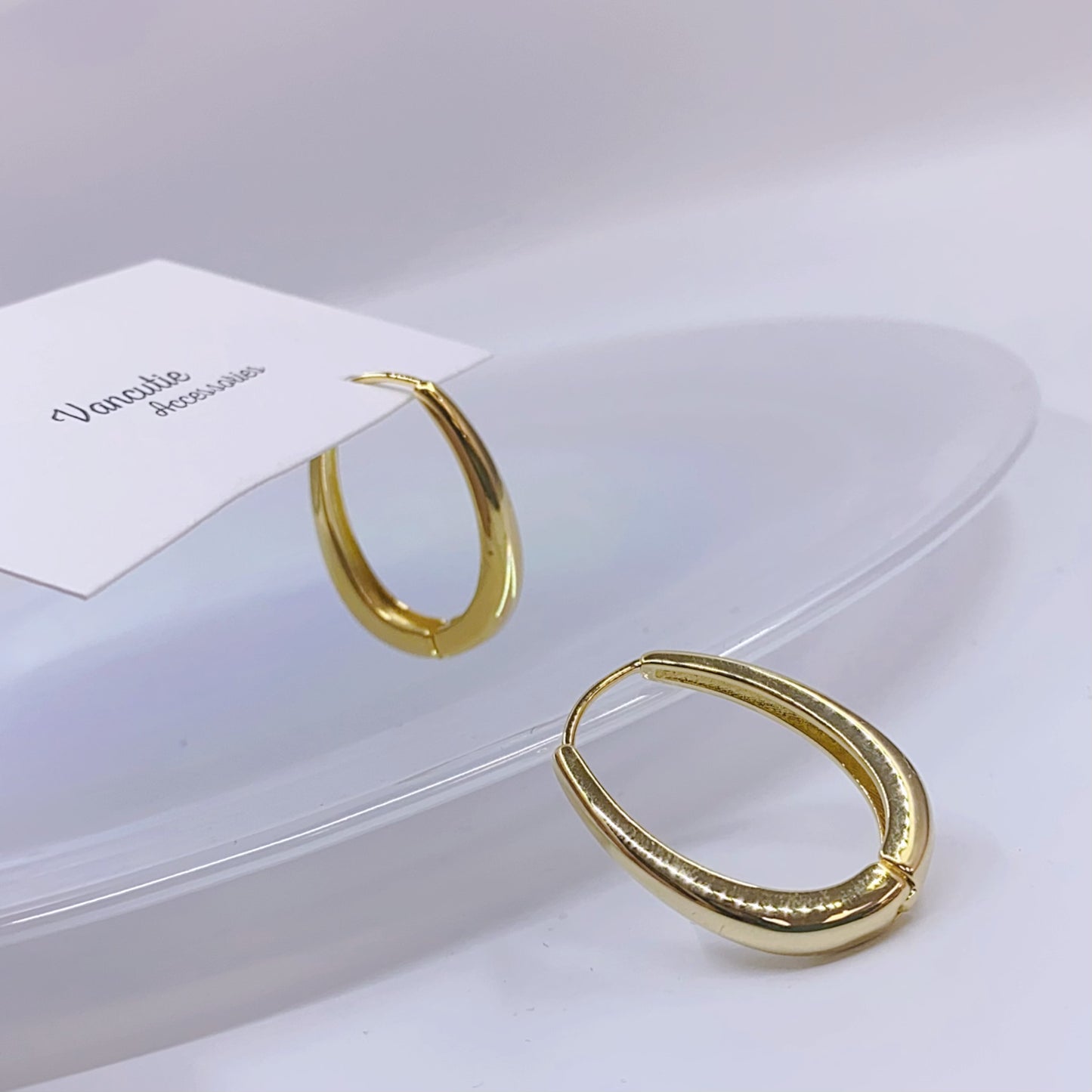 Teardrop Hoop Earrings - 18K Gold Plated Brass
