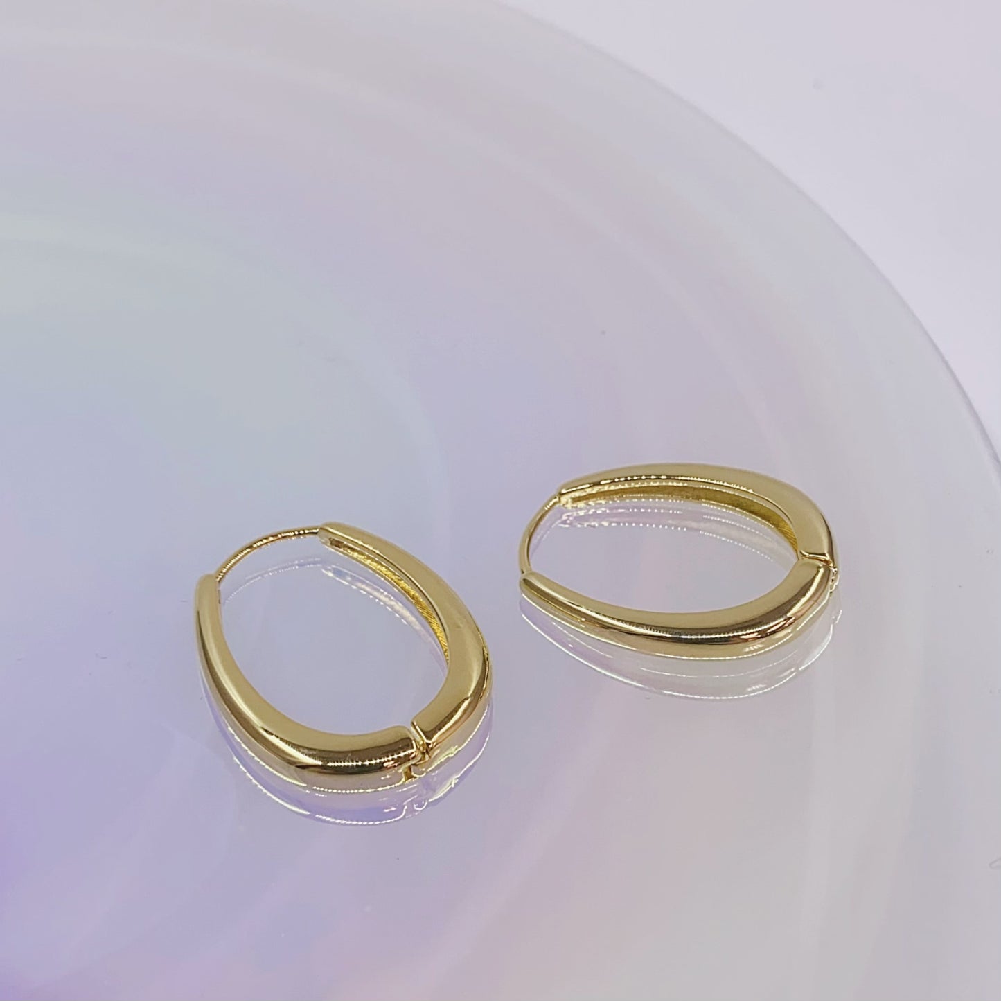Teardrop Hoop Earrings - 18K Gold Plated Brass