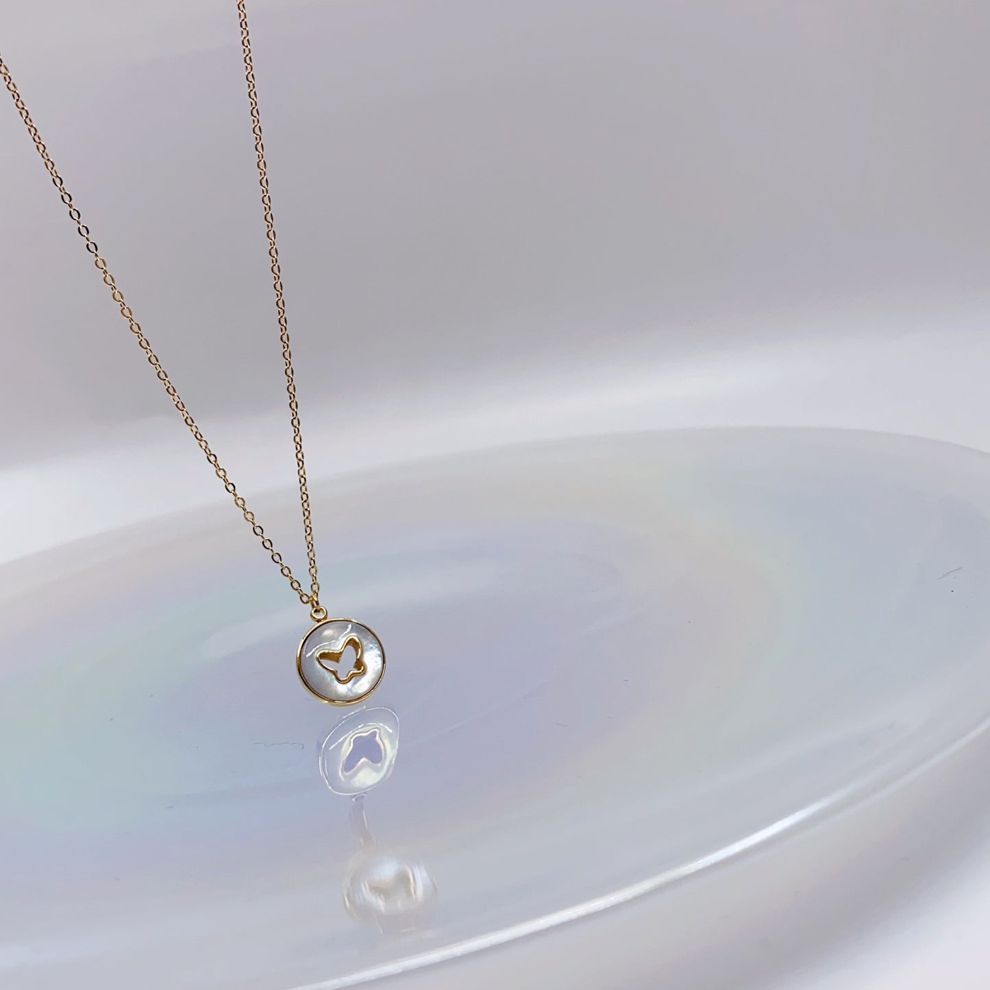 Mother of Pearl Butterfly Necklace