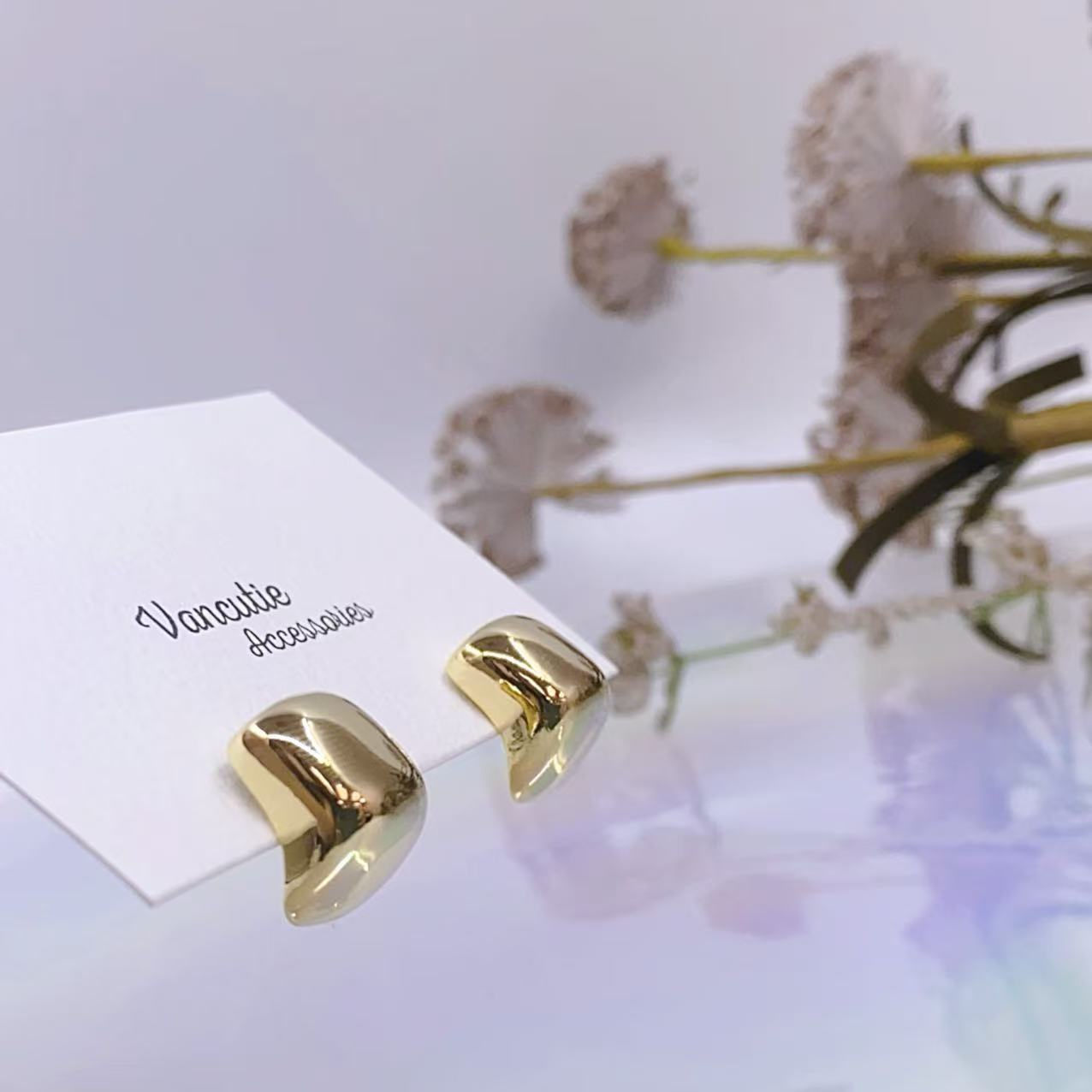 Minimalist Chunky Studs - 18K Gold Plated Brass