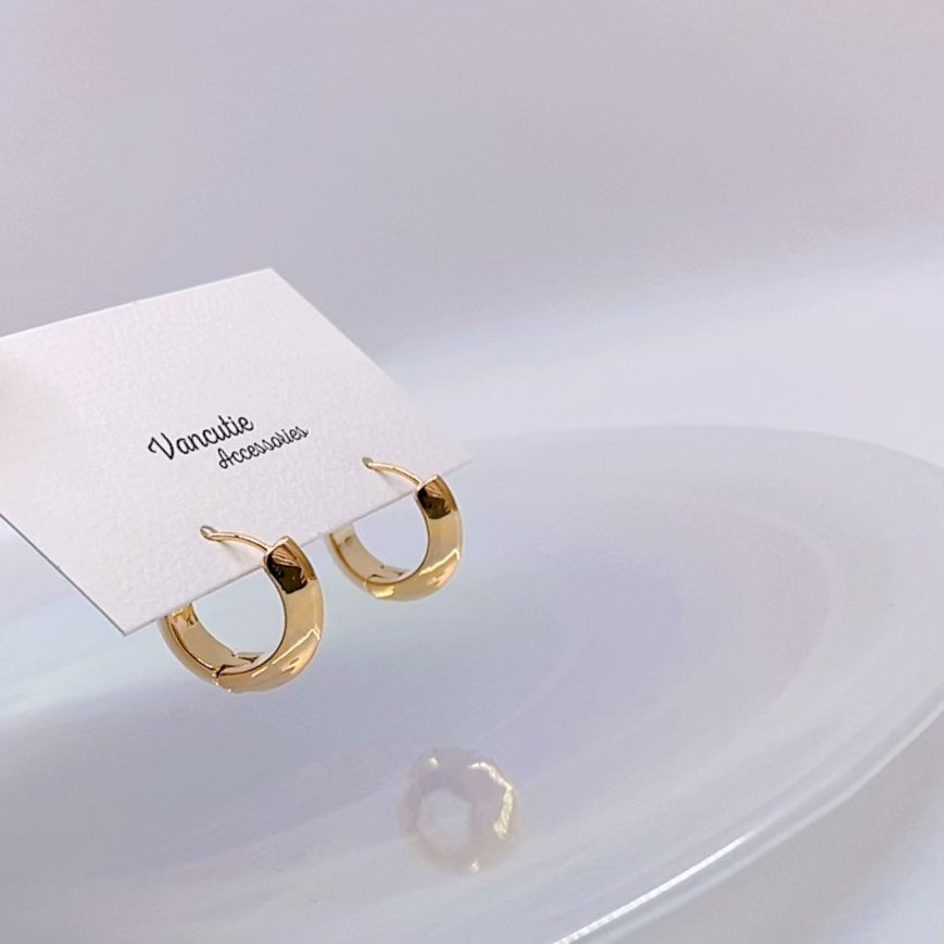 Sleek Chunky Hoops - 18K Gold Plated Brass