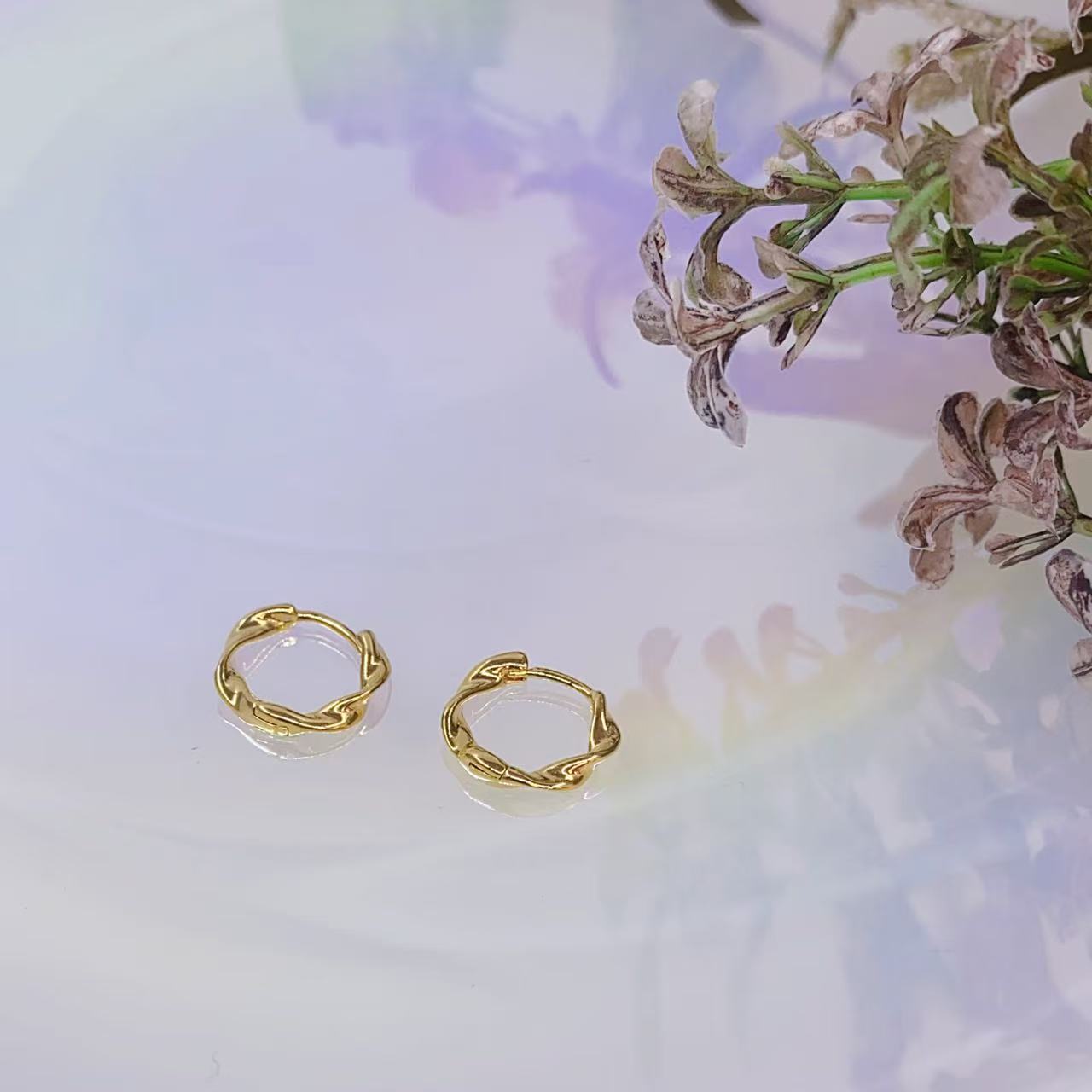 Mini Twisted Hoop Earrings – 18K Gold Plated Brass