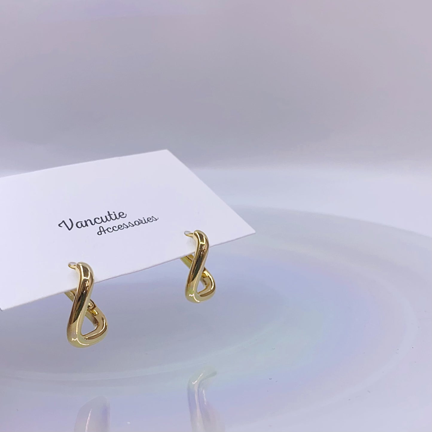 Sculptural Abstract Twist Hoops – 18K Gold Plated Brass