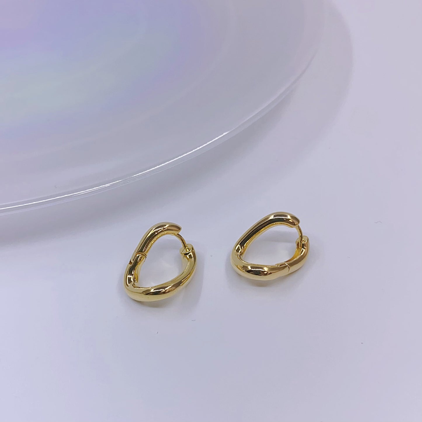 Sculptural Abstract Twist Hoops – 18K Gold Plated Brass