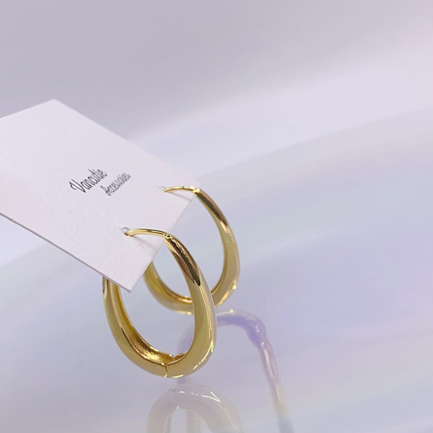 Teardrop Hoop Earrings - 18K Gold Plated Brass