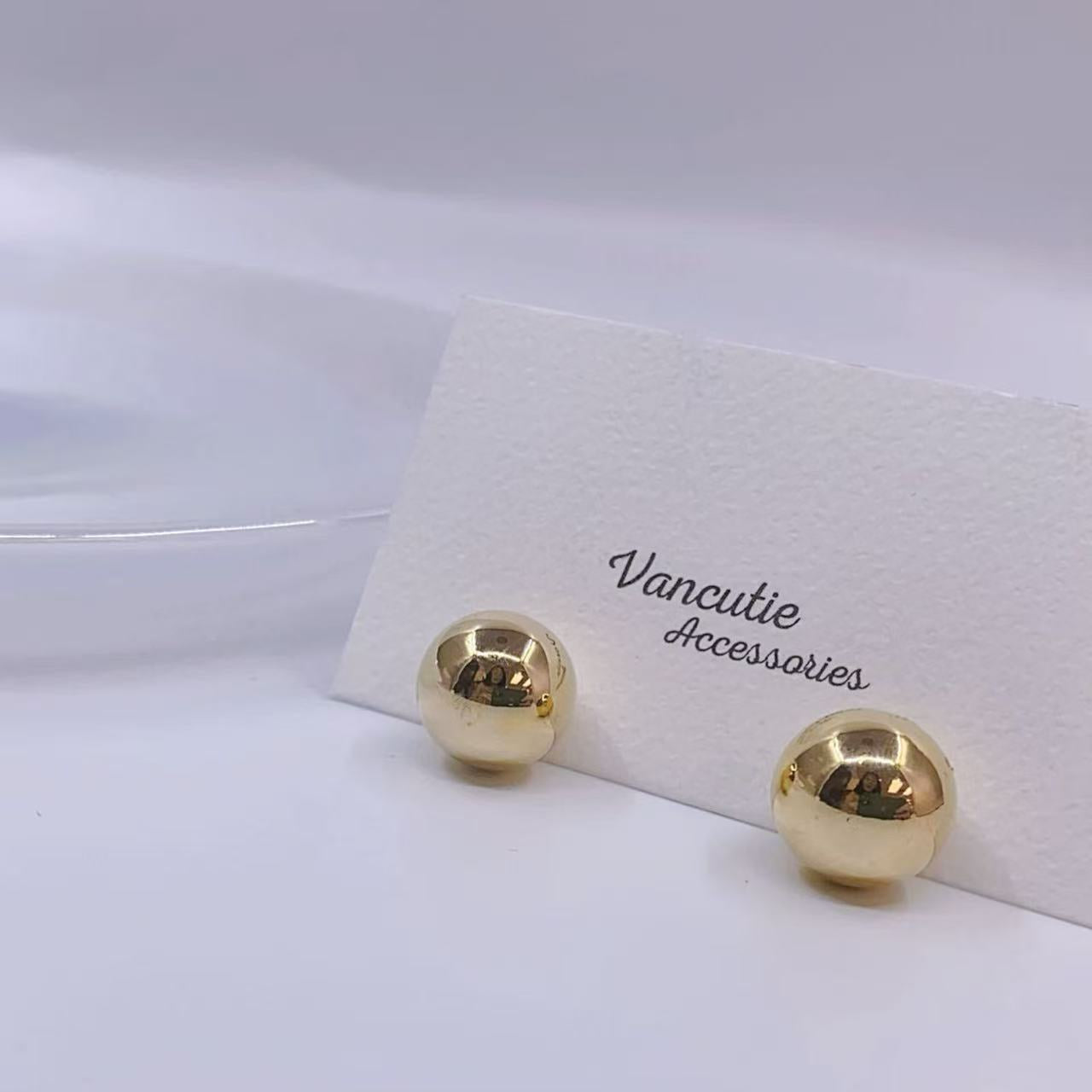 Gold Ball Stud Earrings – 18K Gold Plated Brass