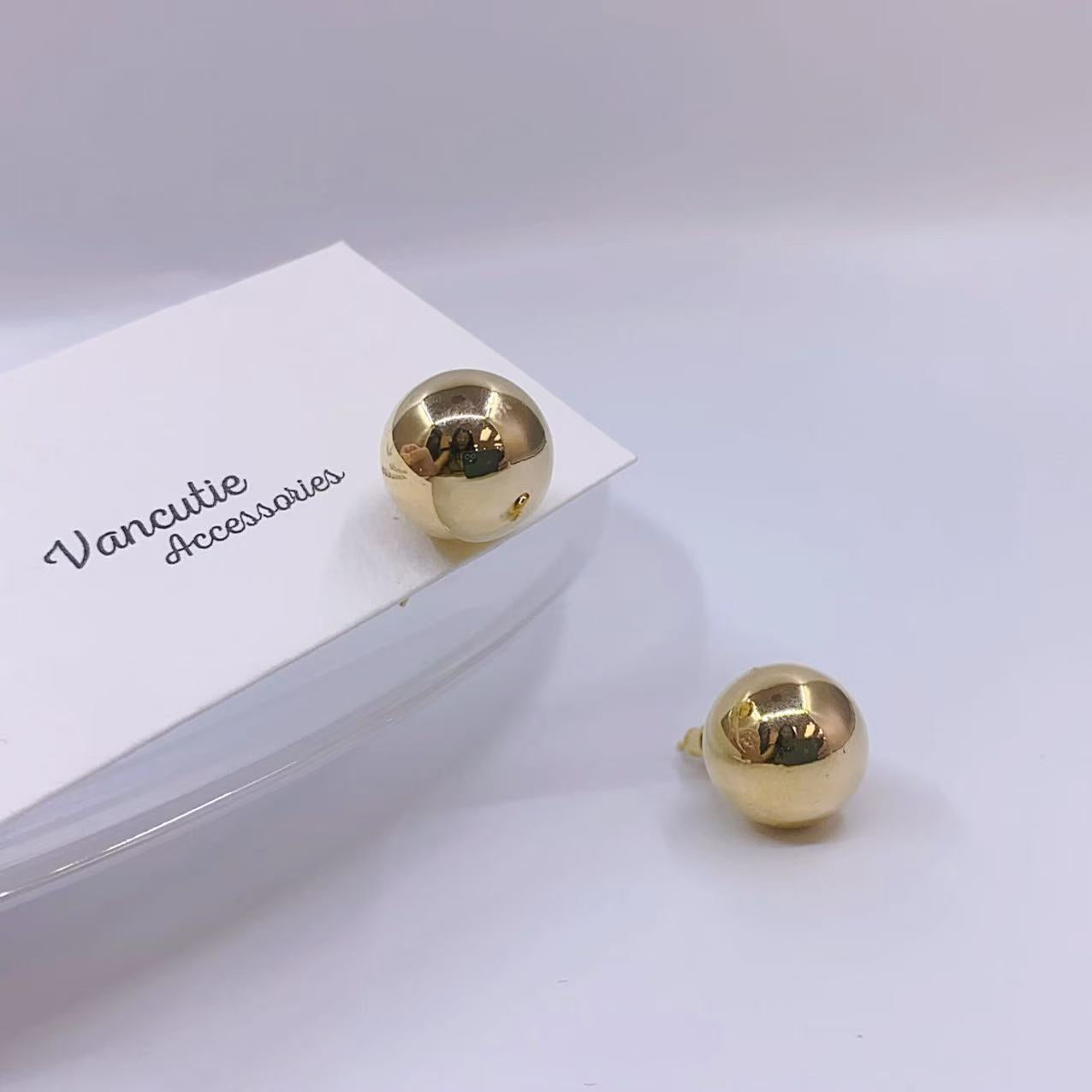 Gold Ball Stud Earrings – 18K Gold Plated Brass