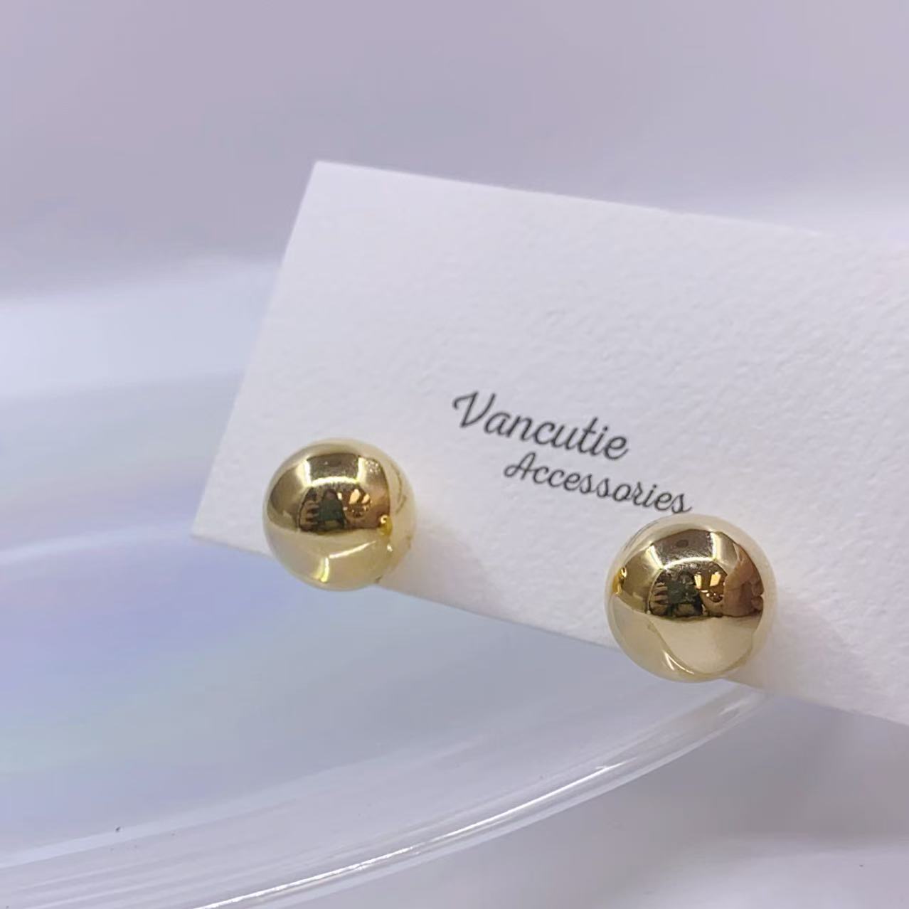 Gold Ball Stud Earrings – 18K Gold Plated Brass