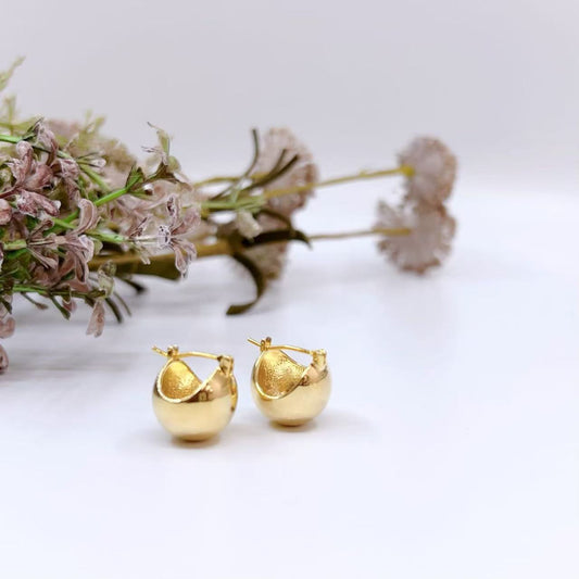 Chunky Retro Bubble Hoops – 18K Gold Plated Brass