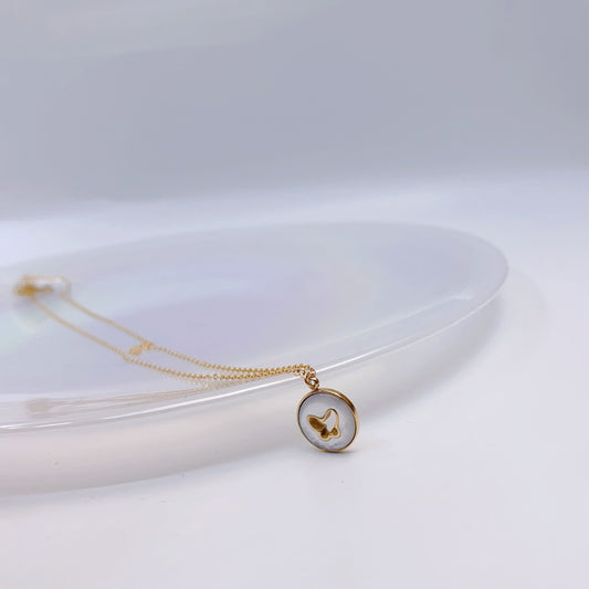 Mother of Pearl Butterfly Necklace