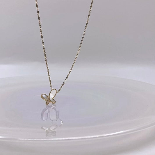 Mother of Pearl Butterfly Necklace