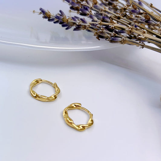 Mini Twisted Hoop Earrings – 18K Gold Plated Brass