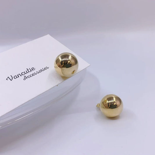 Gold Ball Stud Earrings – 18K Gold Plated Brass